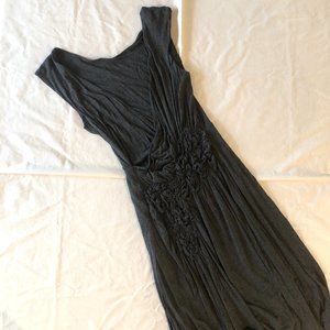 Gathered Grey Jersey Dress